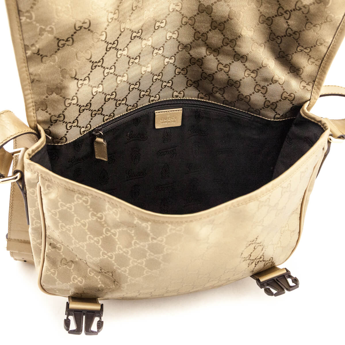 Kovancy Gold Imprime Monogram Messenger Bag