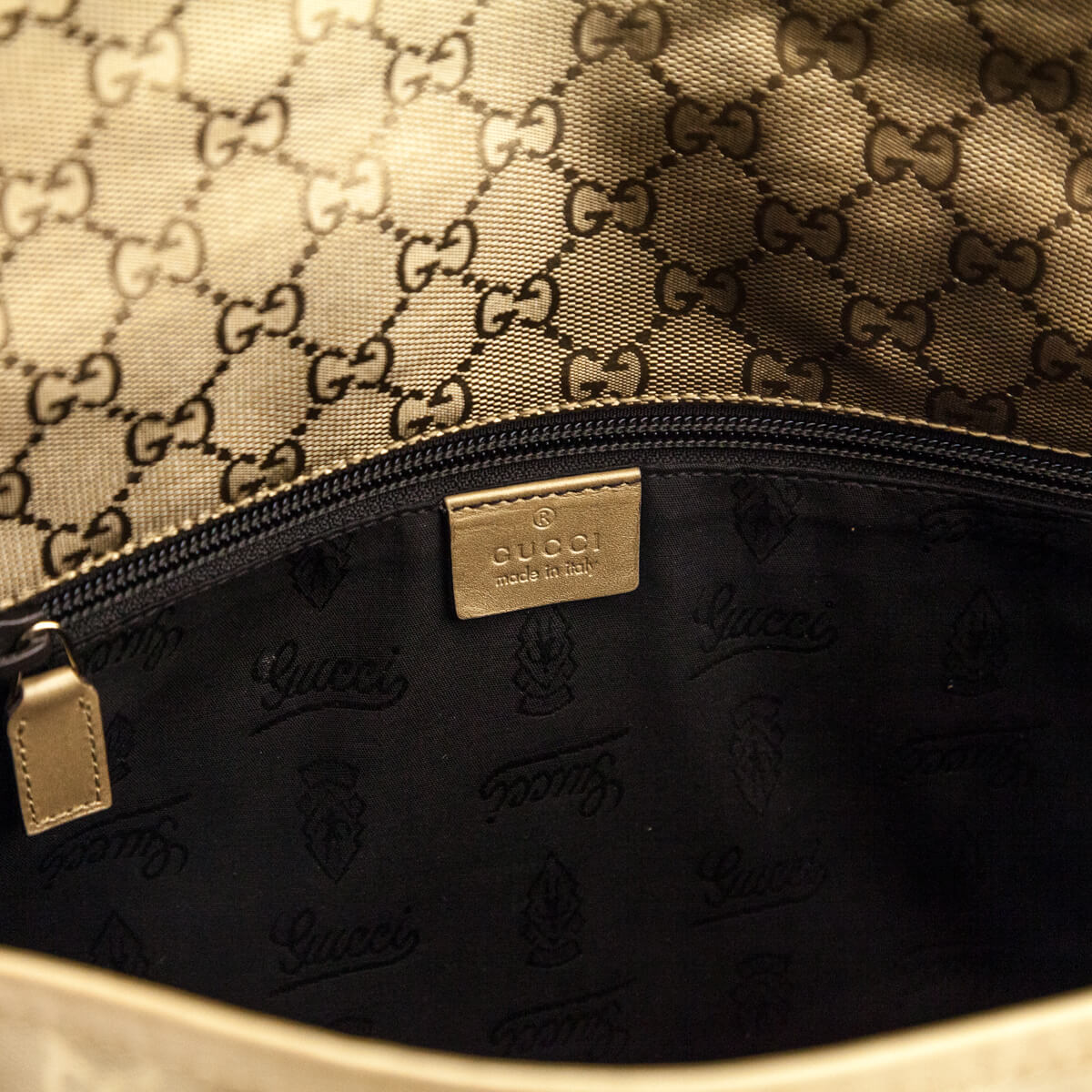 Kovancy Gold Imprime Monogram Messenger Bag