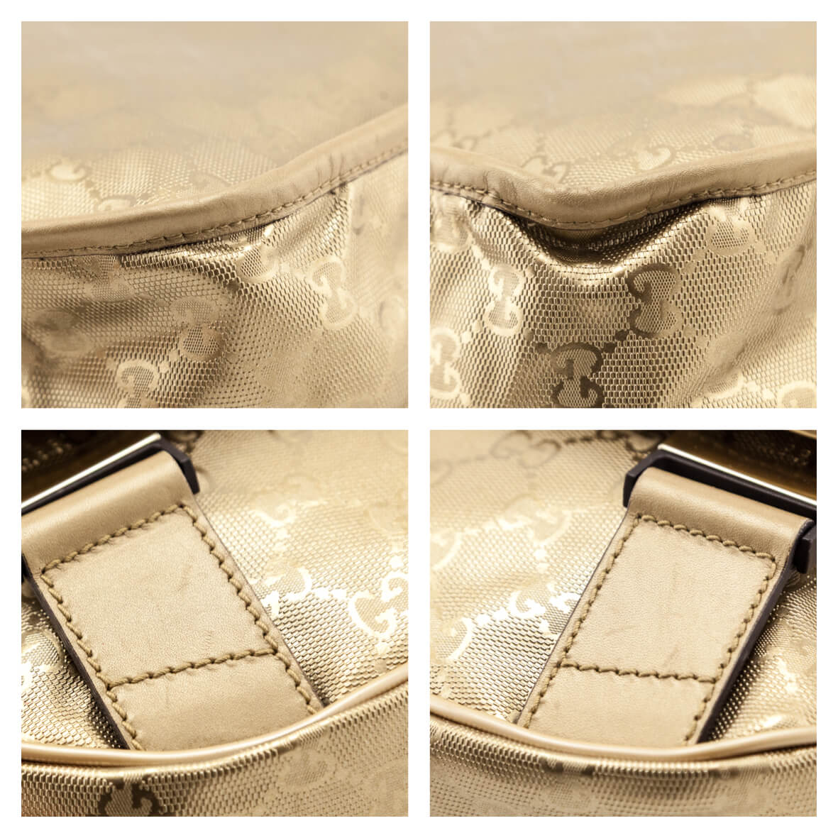 Kovancy Gold Imprime Monogram Messenger Bag
