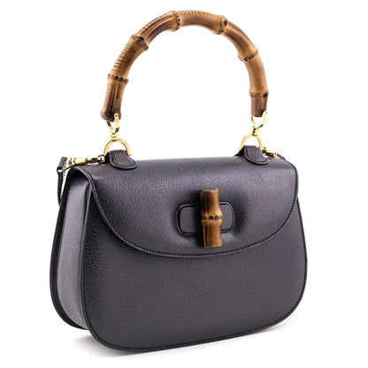 Gray Grained Calfskin Bamboo