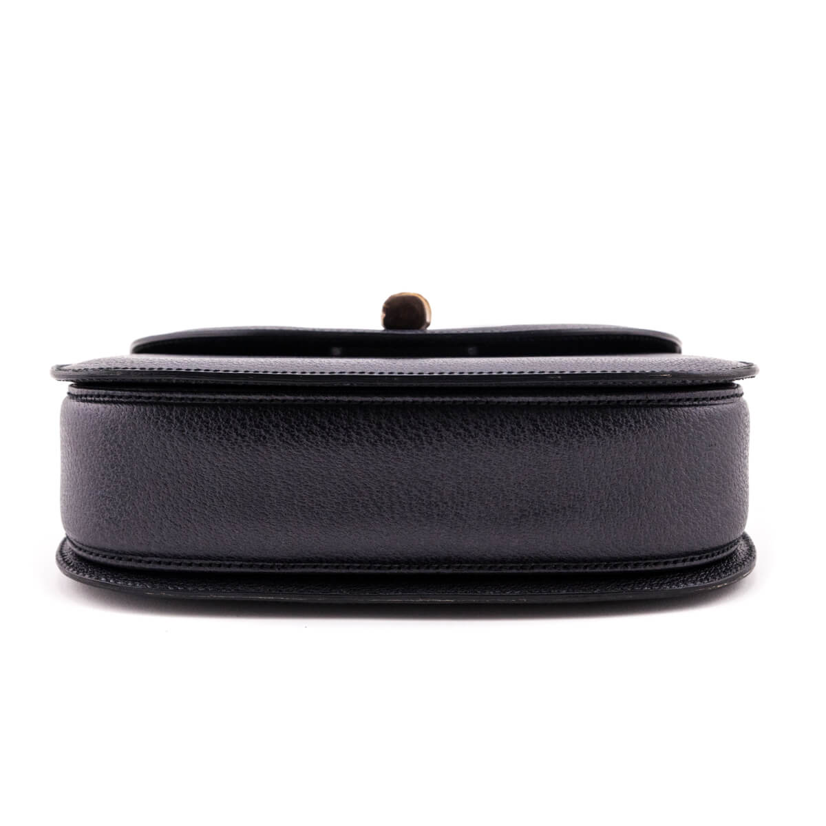 Kovancy Gray Grained Calfskin Bamboo Top Handle Bag