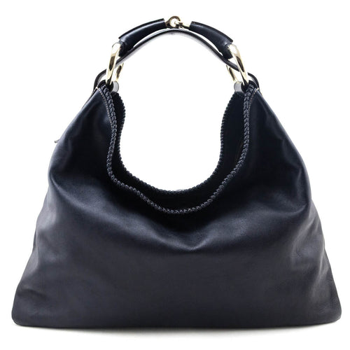 Kovancy Navy Horsebit Large Hobo