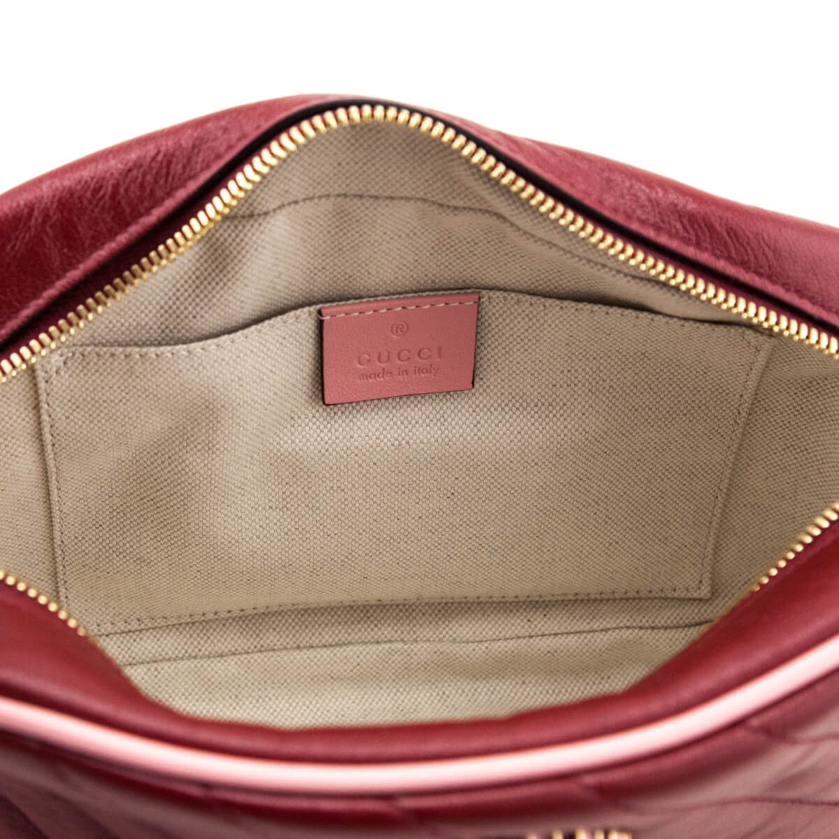 Kovancy New Cherry & Wild Rose Matelasse Diagonal Small Torchon GG Marmont Chain Shoulder Bag