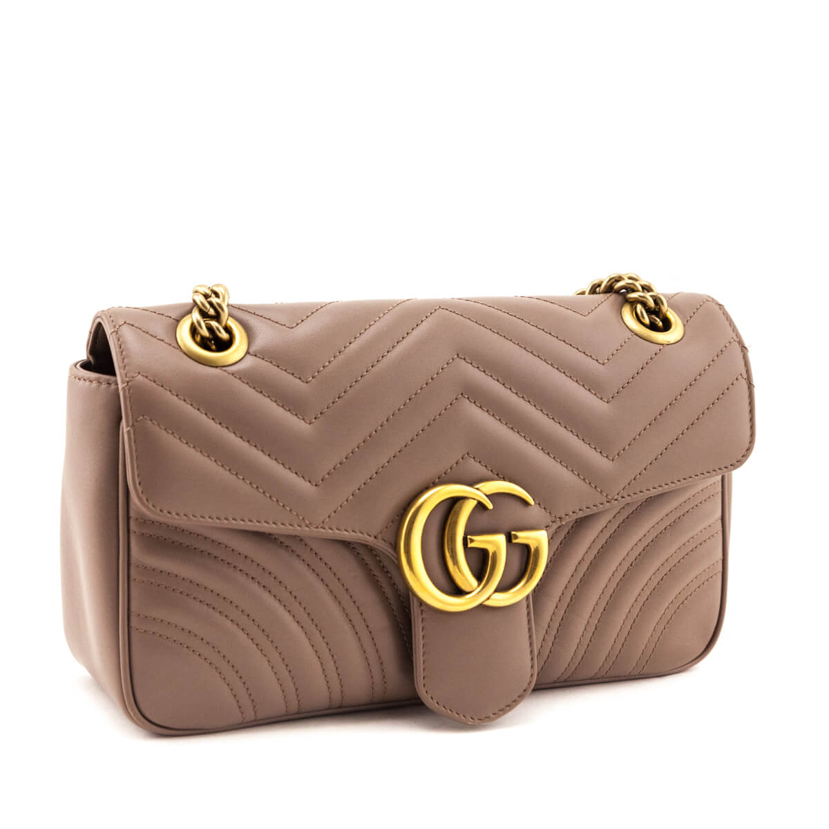 Kovancy Porcelain Rose Calfskin Matelasse Small GG Marmont Shoulder Bag