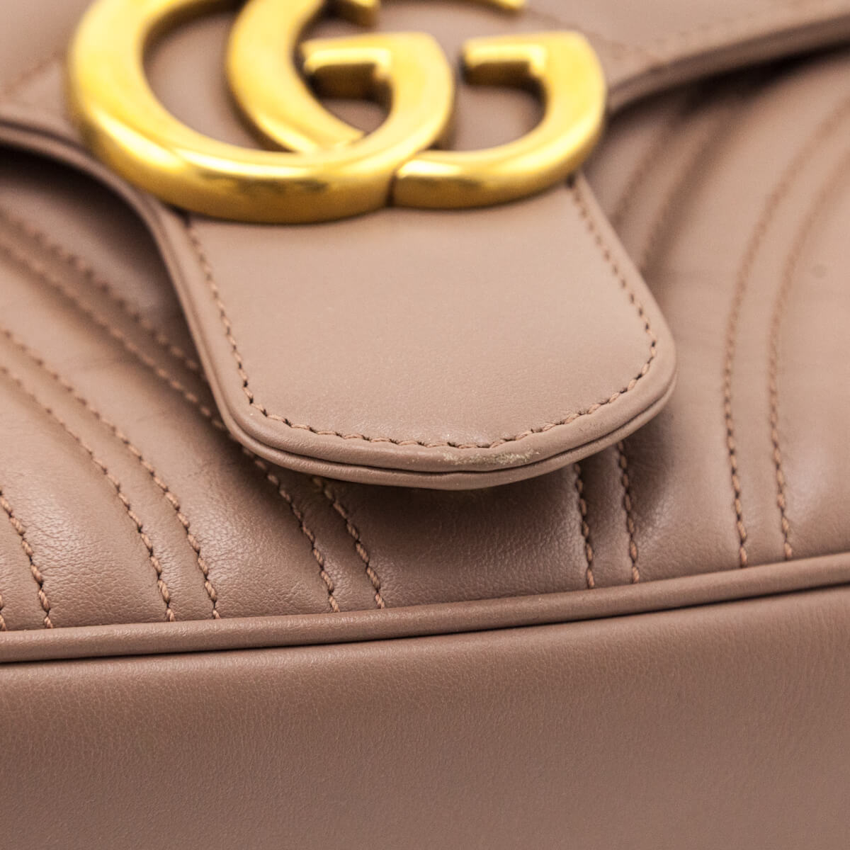 Kovancy Porcelain Rose Calfskin Matelasse Small GG Marmont Shoulder Bag