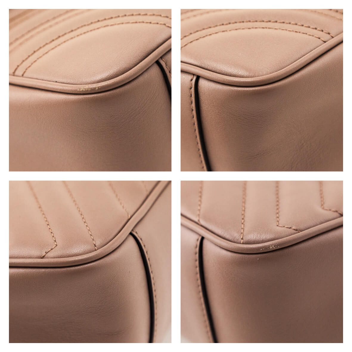 Kovancy Porcelain Rose Calfskin Matelasse Small GG Marmont Shoulder Bag