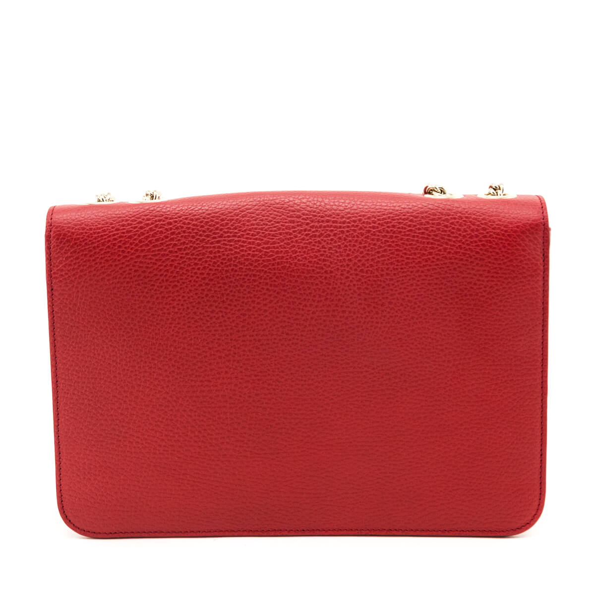 Kovancy Red Dollar Calfskin Interlocking G Shoulder Bag