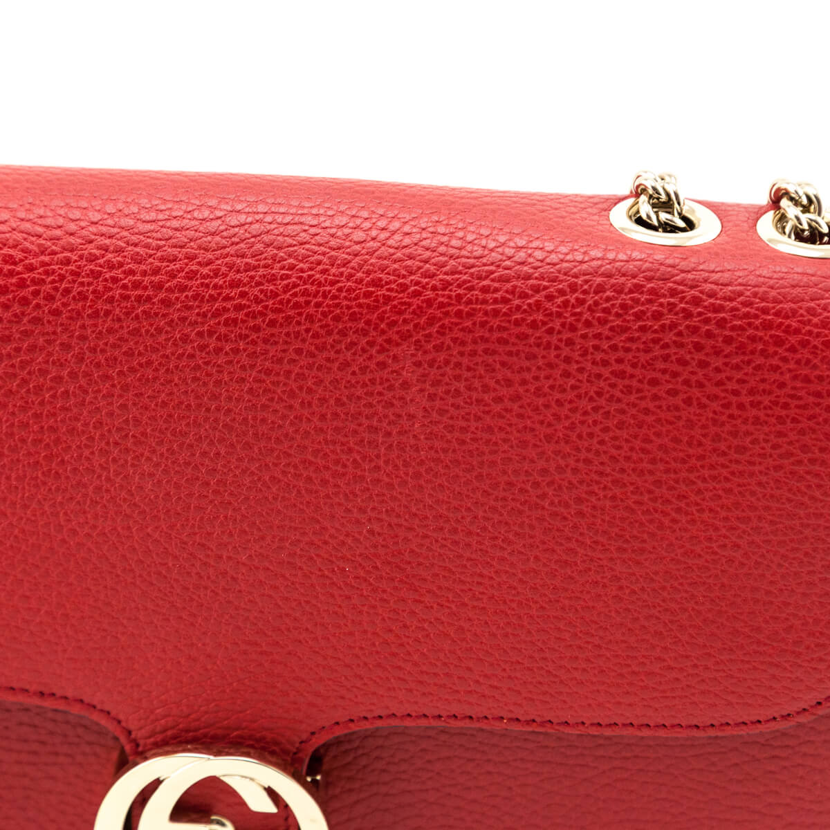 Kovancy Red Dollar Calfskin Interlocking G Shoulder Bag