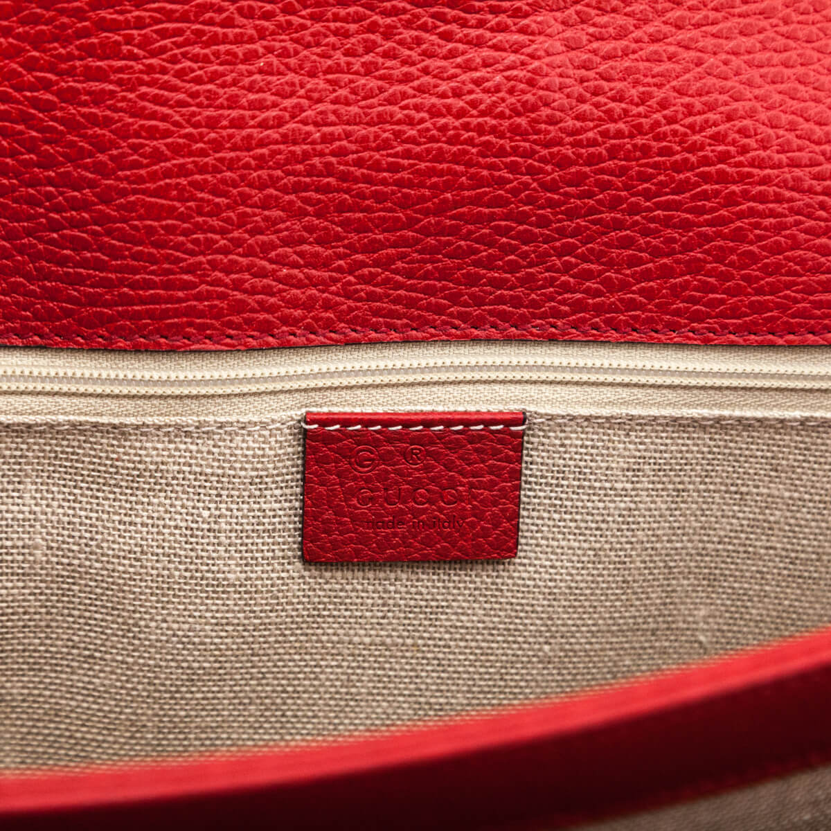 Kovancy Red Dollar Calfskin Interlocking G Shoulder Bag