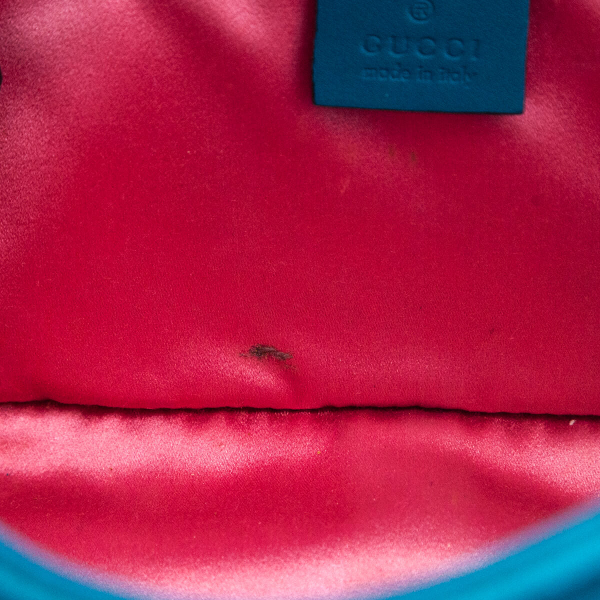 Kovancy Teal Velvet Matelasse Small GG Marmont Shoulder Bag