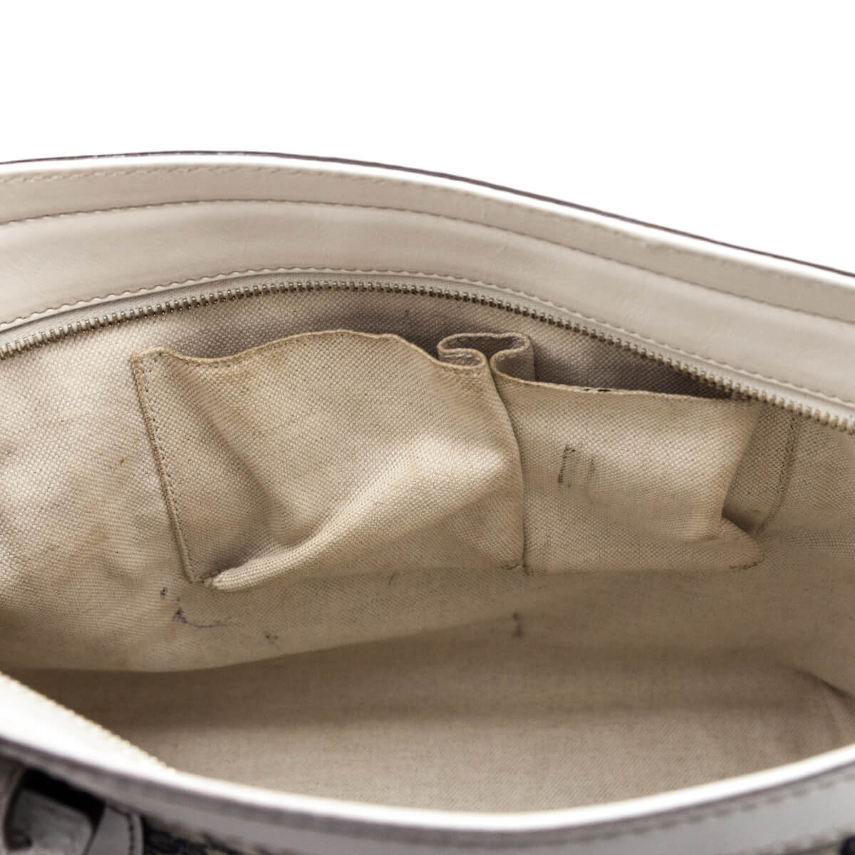 Kovancy White & Navy Monogram Web Tote