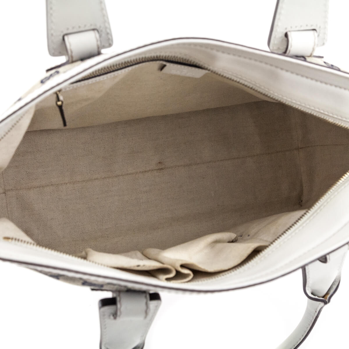Kovancy White & Navy Monogram Web Tote