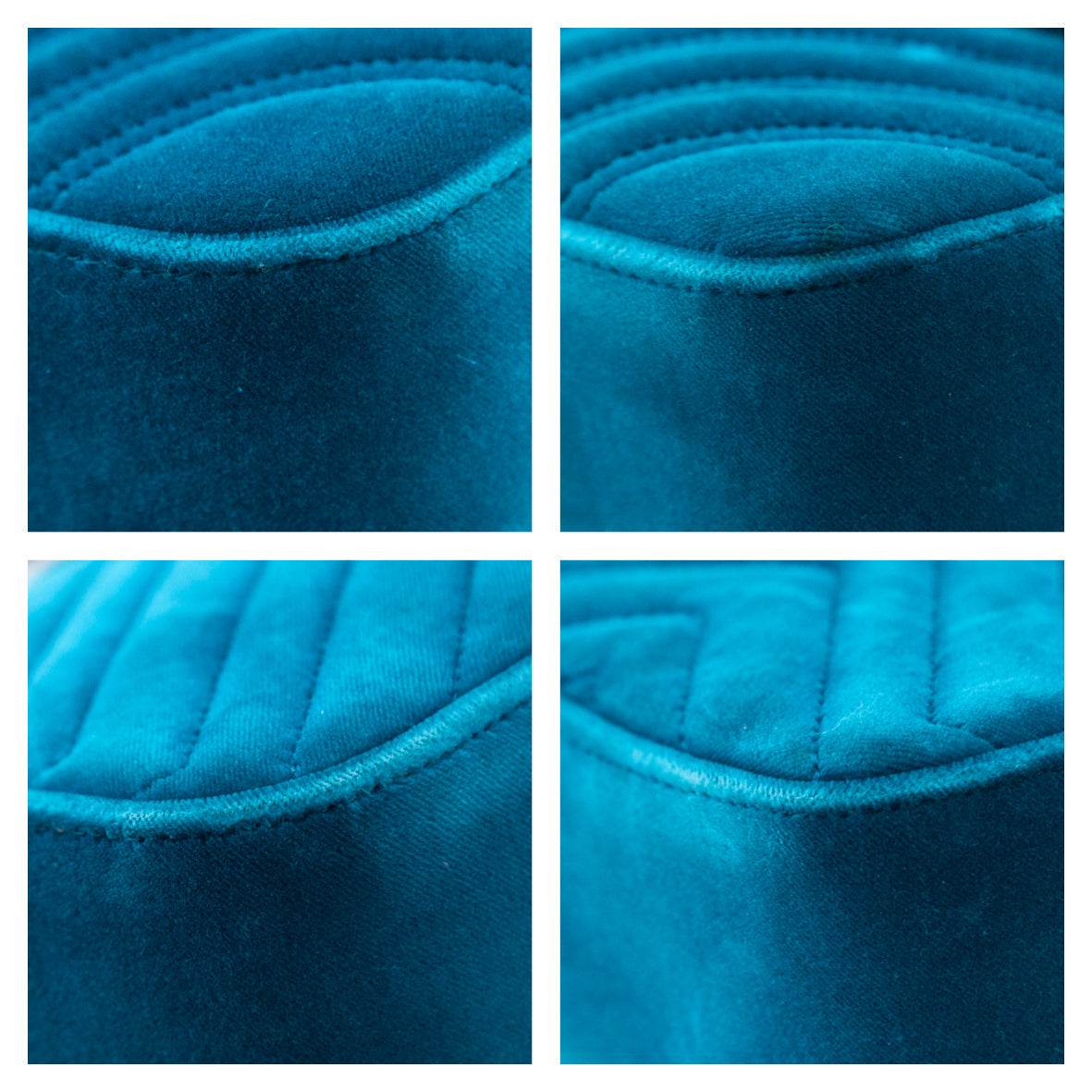 Kovancy Teal Velvet Matelasse Small GG Marmont Shoulder Bag