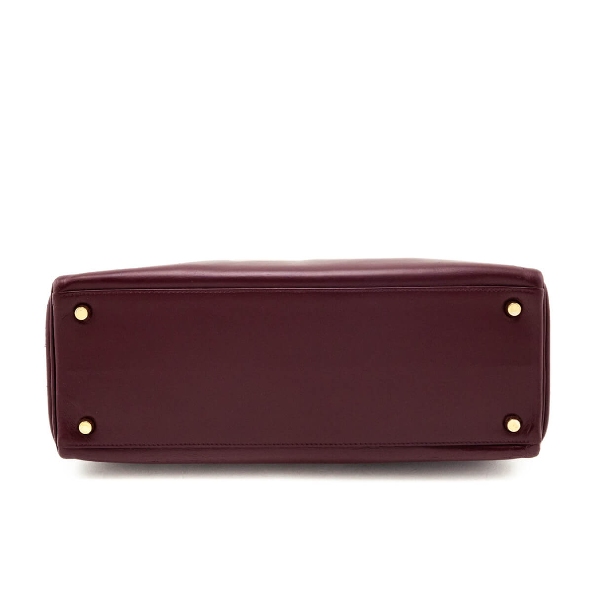 Hermès Burgundy Box Vintage Kelly 32 Retourne