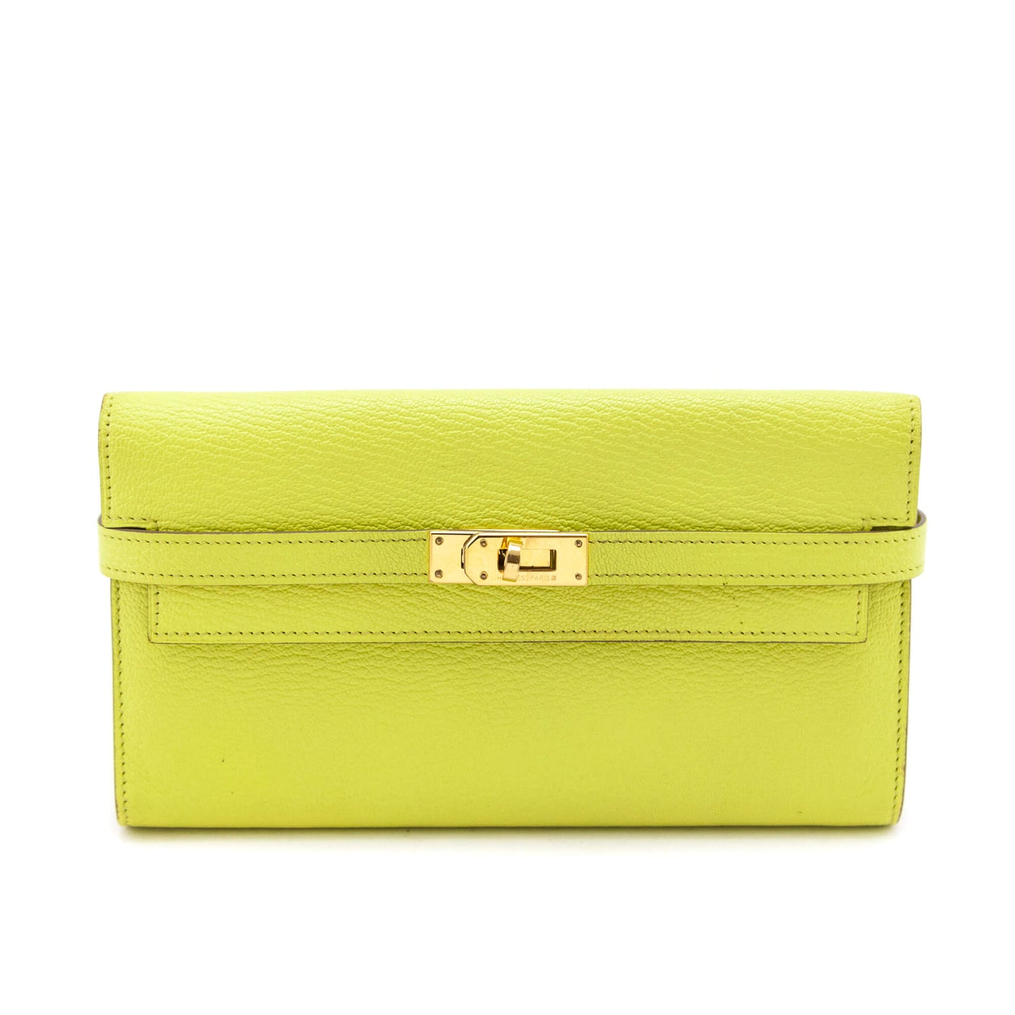 Kovancy Lime Chevre Mysore Kelly Longue Wallet