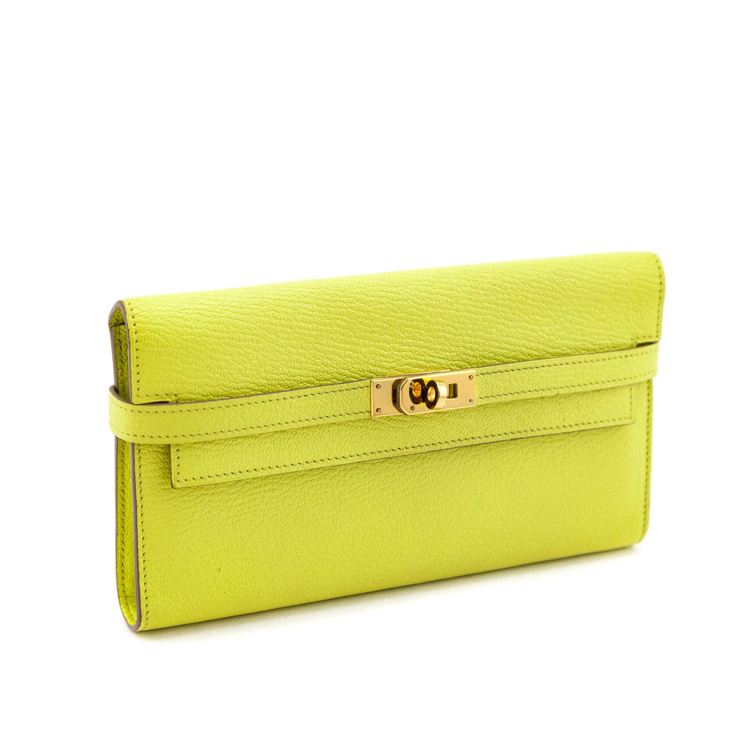 Kovancy Lime Chevre Mysore Kelly Longue Wallet