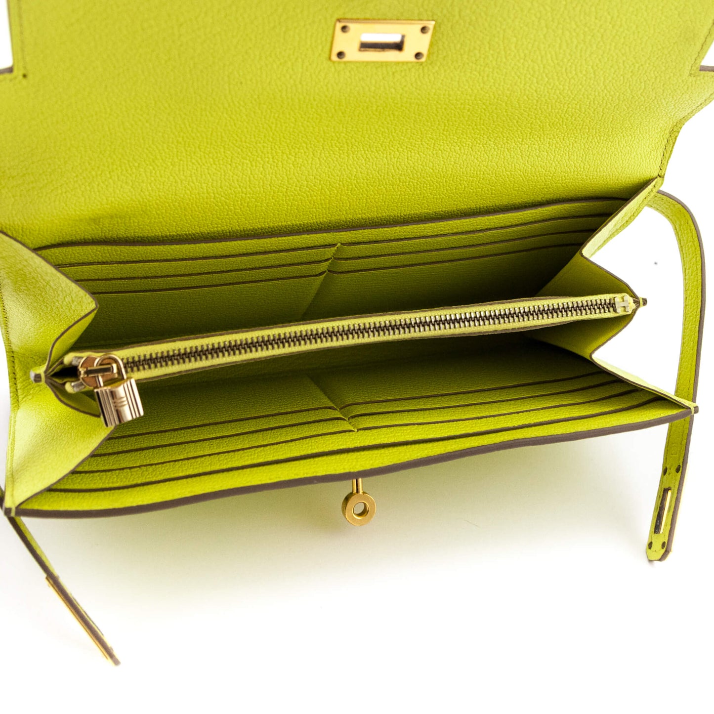 Kovancy Lime Chevre Mysore Kelly Longue Wallet