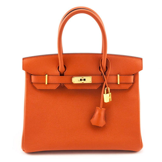 Kovancy Orange Terre Battue Epsom Birkin 30