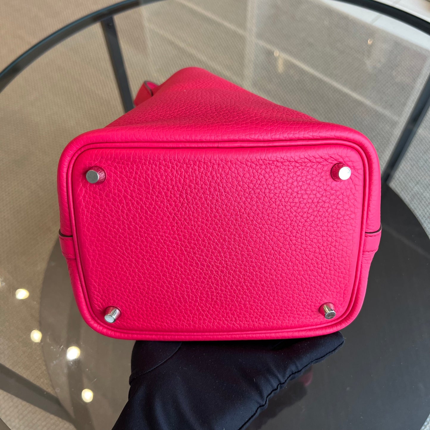 Hermès Picotin 18 Taurillon Clémence TC Leather Rose Vif Palladium Hardware