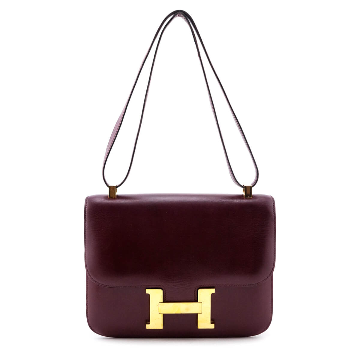 Hermès Red H Box Calf Vintage Constance 23