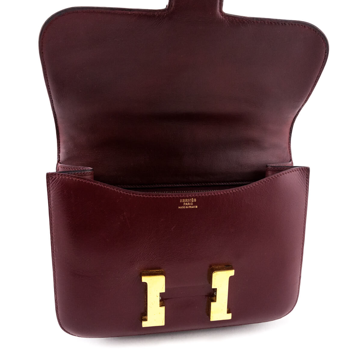 Hermès Red H Box Calf Vintage Constance 23