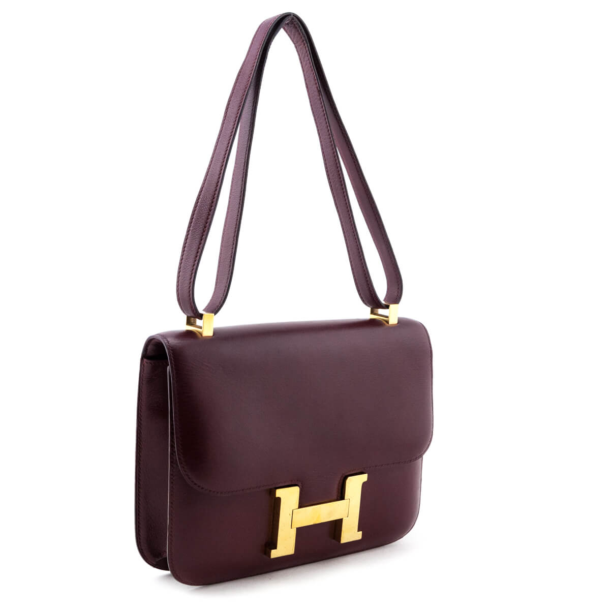 Hermès Red H Box Calf Vintage Constance 23