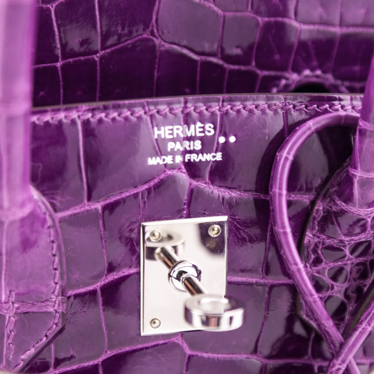 Kovancy Violet Niloticus Crocodile Birkin 25