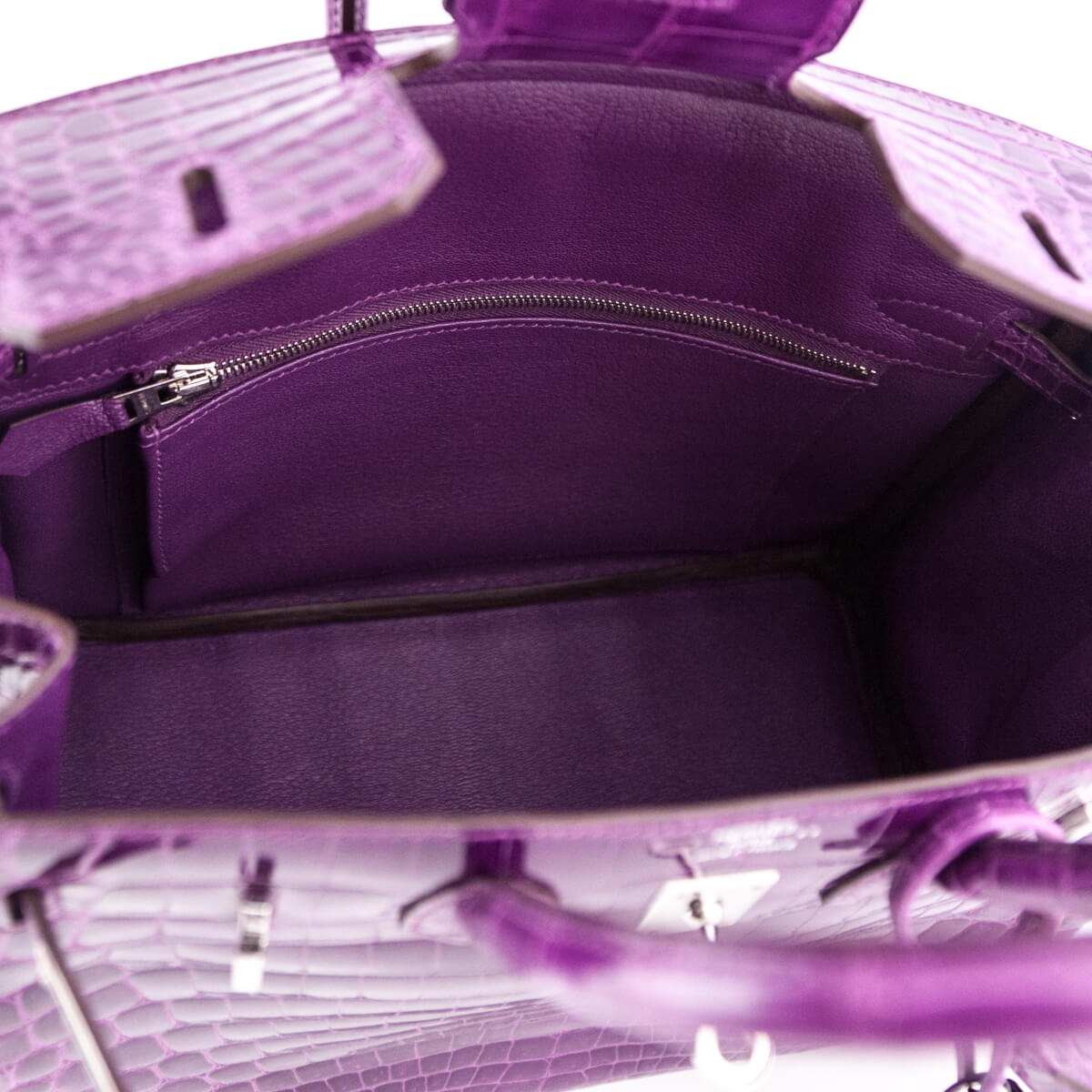 Kovancy Violet Niloticus Crocodile Birkin 25