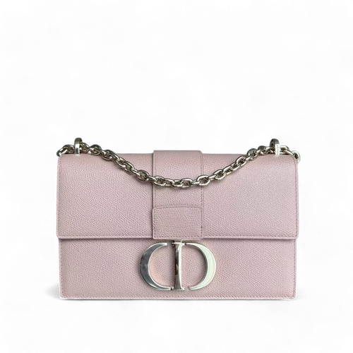 Kovancy Sac Chaine 30 Montaigne - Cuir de Veau Grainé Caviar Nude Rose Accastillage Doré