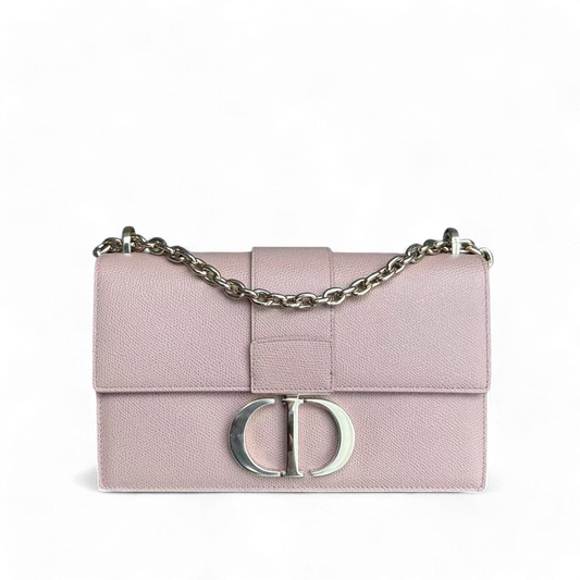 Kovancy Sac Chaine 30 Montaigne - Cuir de Veau Grainé Caviar Nude Rose Accastillage Doré