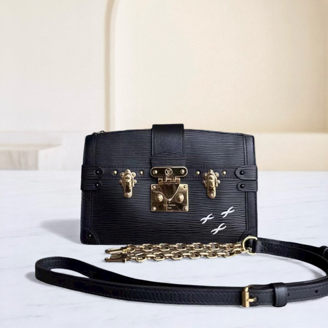 LVT Trunk Pouch - Black Epi Leather Gold Hardware