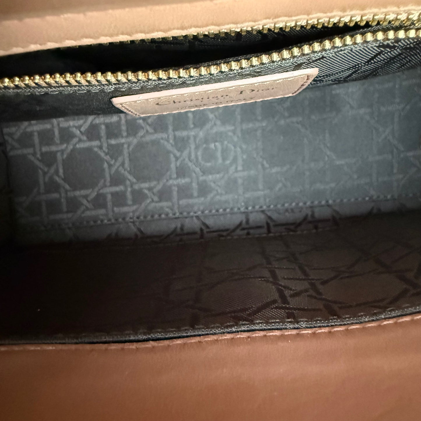 DIOR Lady Small flap bag - Cannage lambskin, blush pink, gold-tone hardware