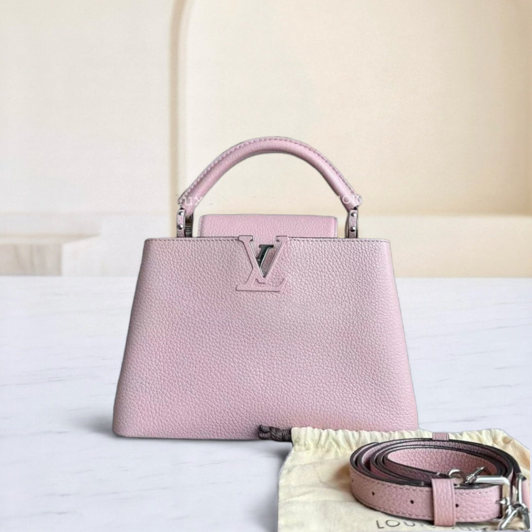 Kovancy Capucines - BB Cuir de veau Taurillon Rose Jasmin Quincaillerie argentée