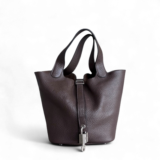Kovancy Picotin 18 - TC Cuir Clémence Fermoir en argent palladium Square P
