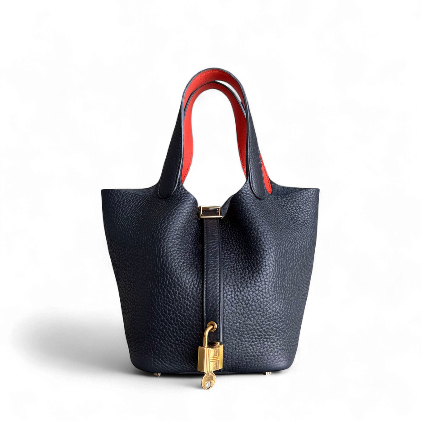 Kovancy Picotin 18 - TC Clémence Cuir Bleu Nuit Quincaillerie Dorée Estampillé X