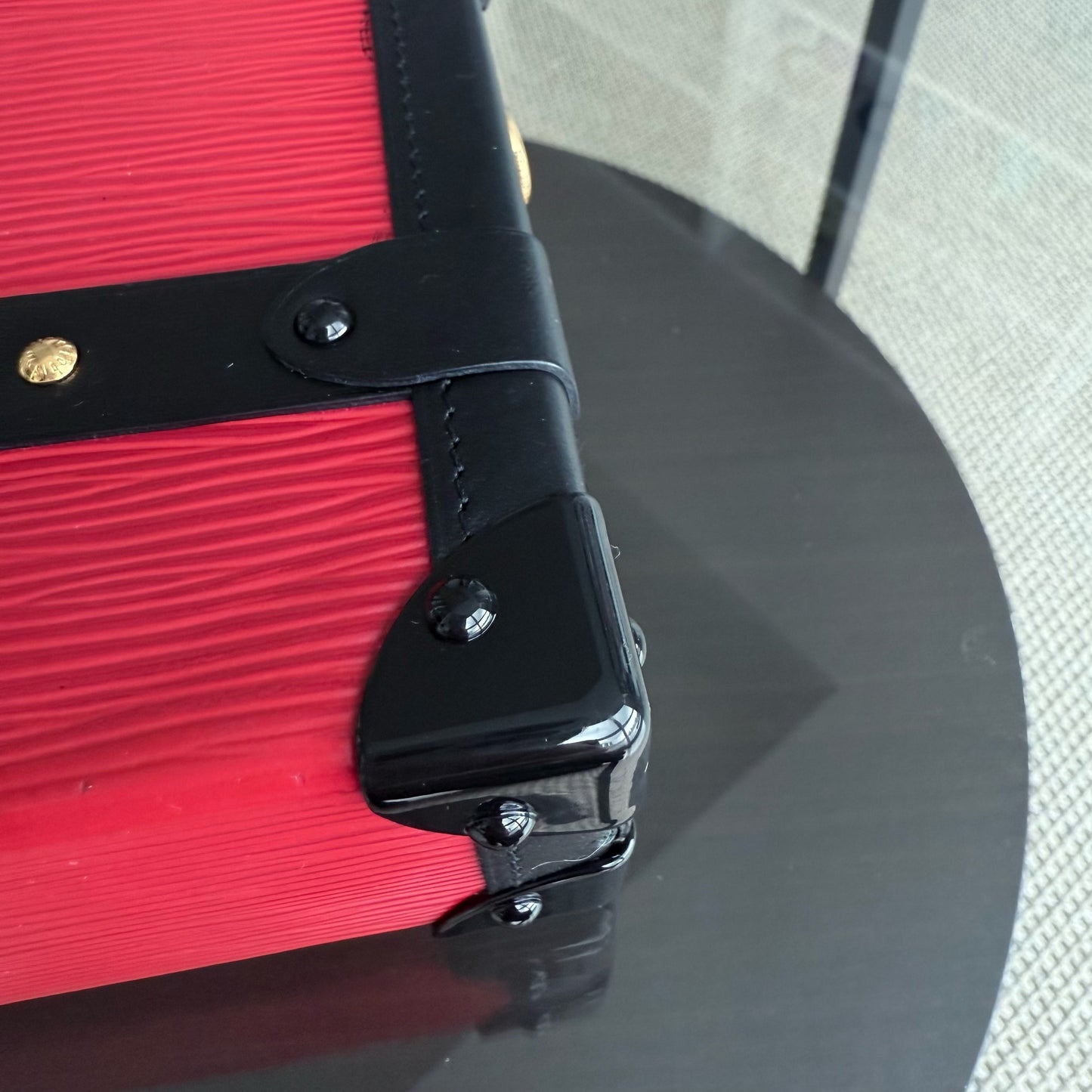 LVT Petite Malle - New edition Red EPI Leather Crossbody Bag with Gold Hardware and Microchip