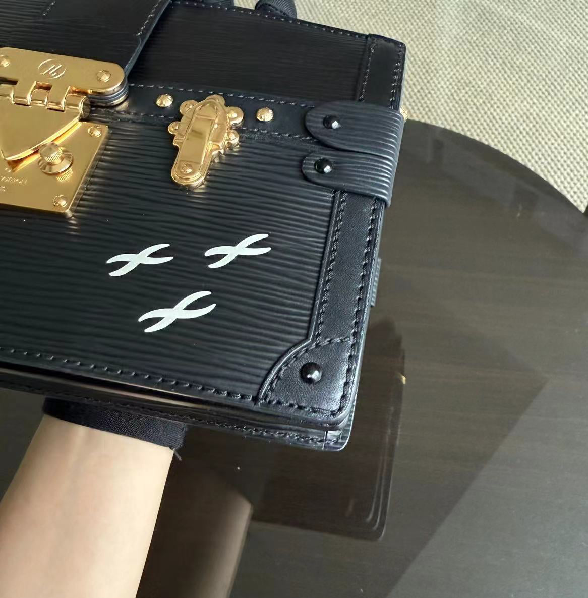 LVT Trunk Pouch - Black Epi Leather Gold Hardware