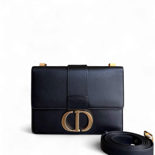 Kovancy Montaigne 30 - Cuir de veau lisse noir, accastillage doré