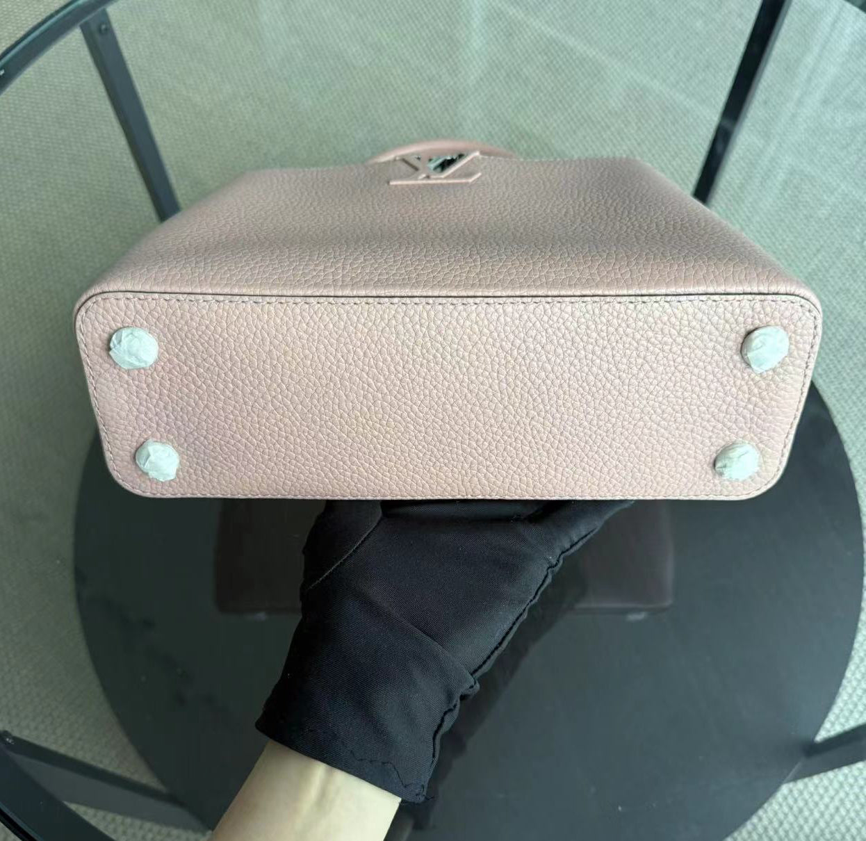 Kovancy Capucines - BB Cuir de veau Taurillon Rose Jasmin Quincaillerie argentée