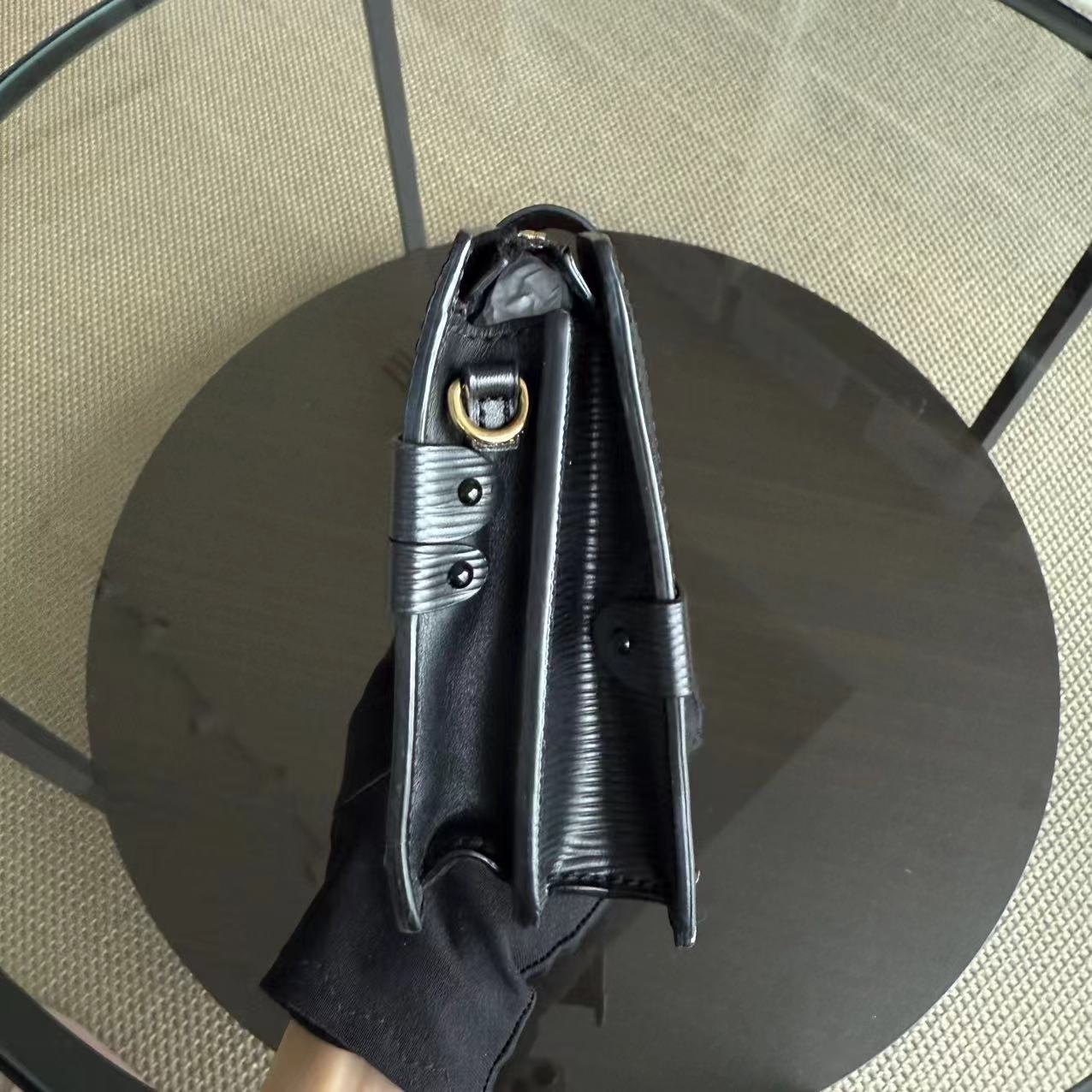 LVT Trunk Pouch - Black Epi Leather Gold Hardware