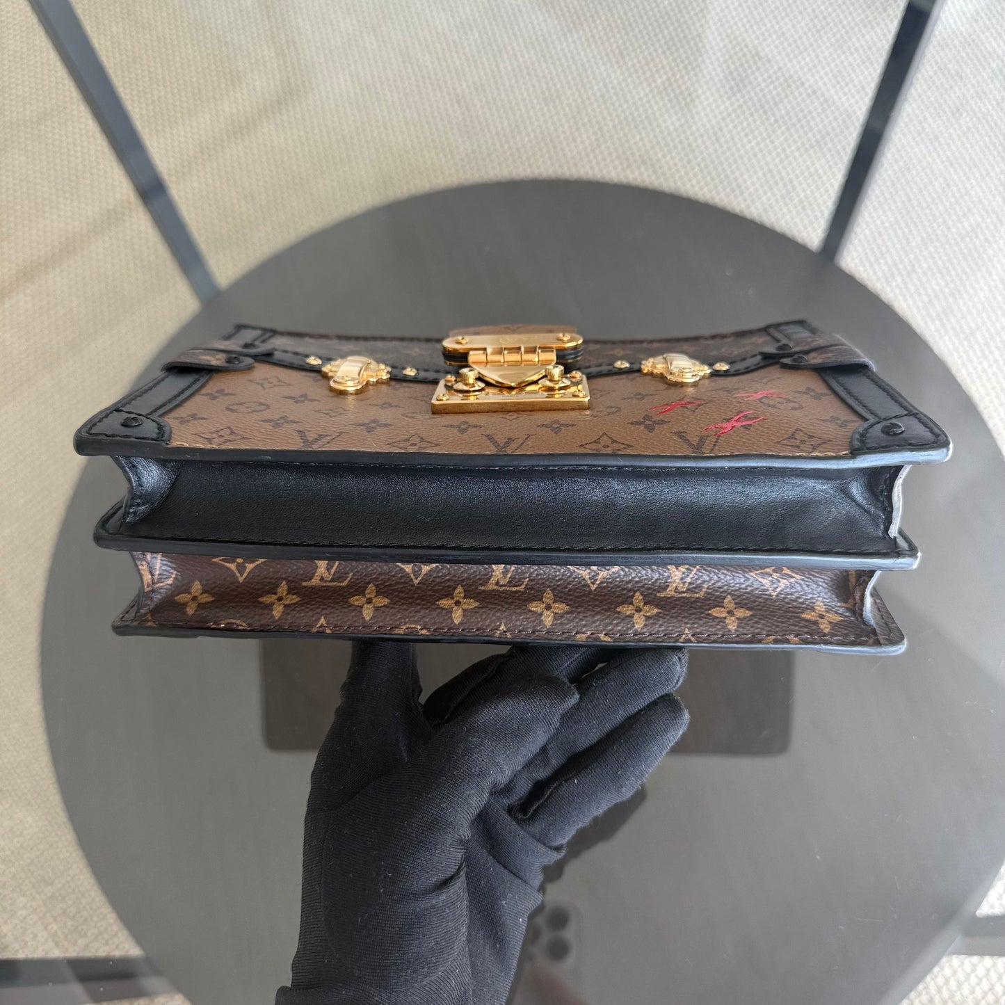 Kovancy Pochette Malle - Toile Monogram Reverse Brown Quincaillerie dorée