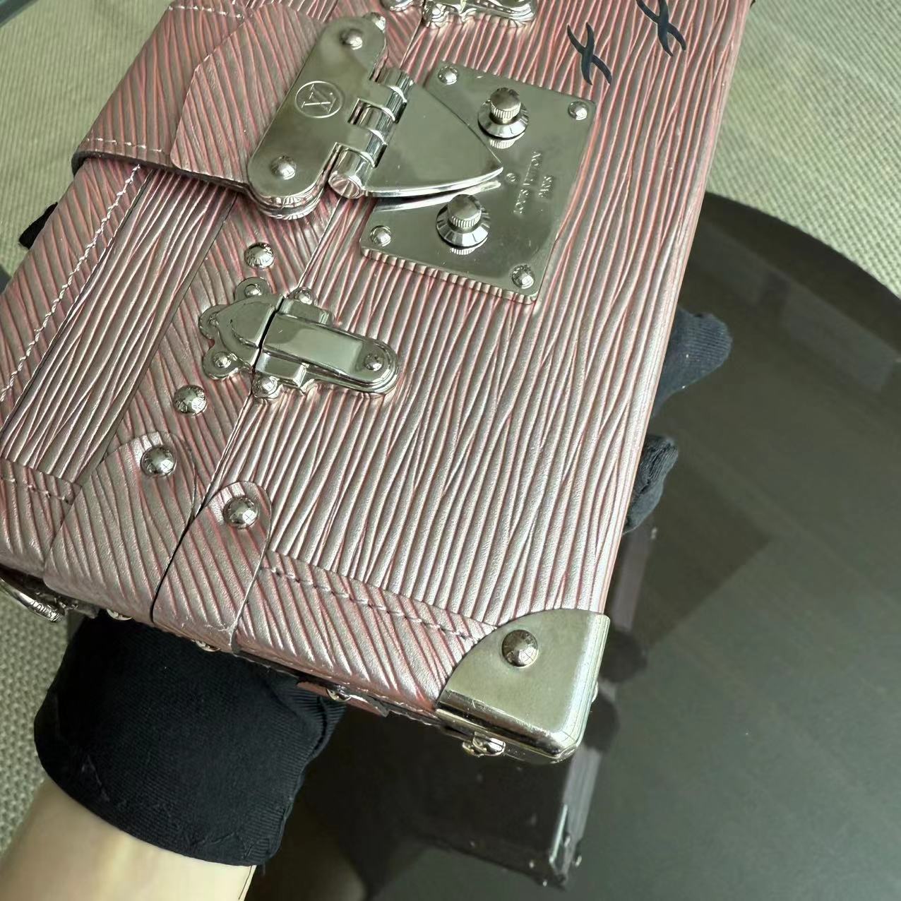 LVT Petite Malle Metallic Rose Gold Epi Silver Hardware