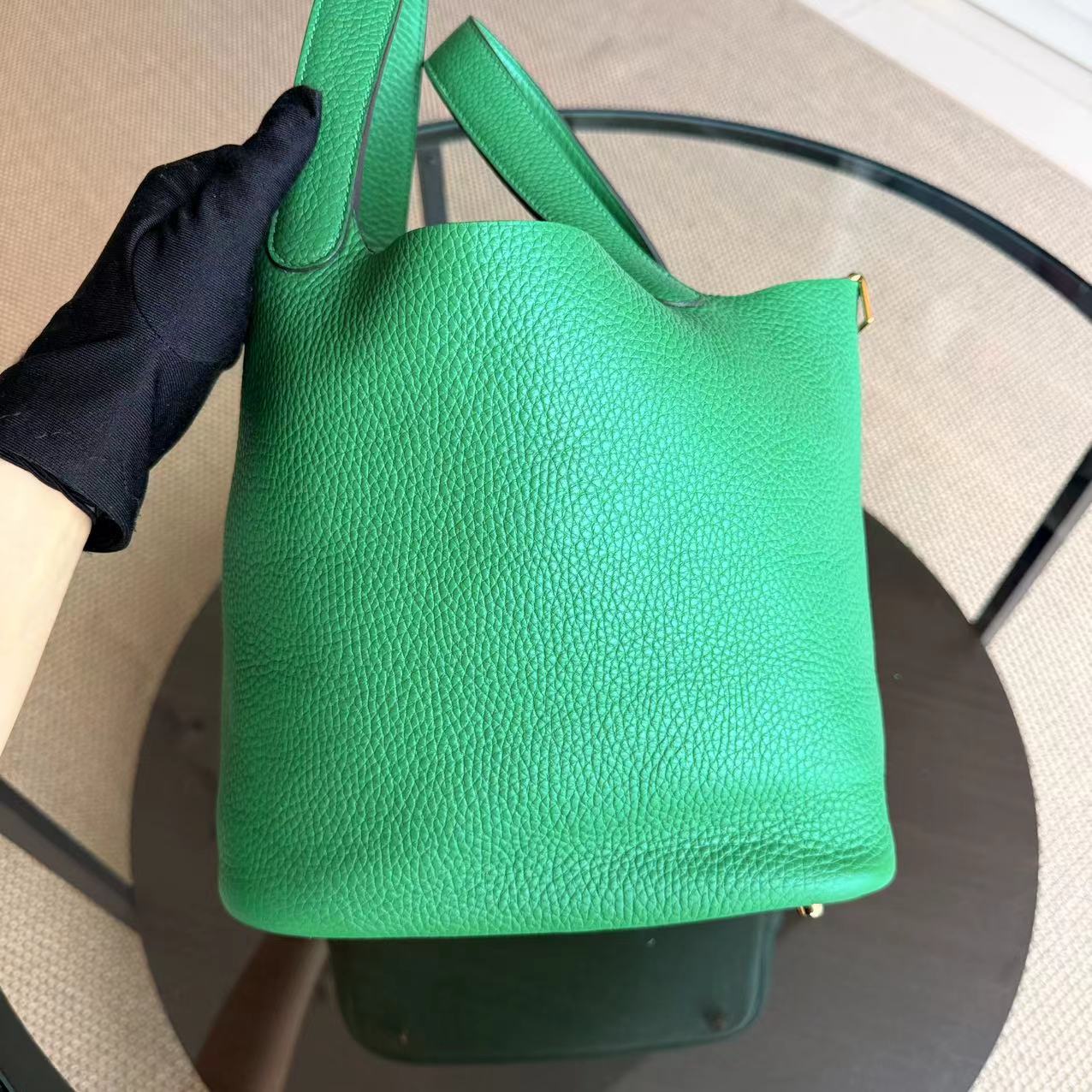 Kovancy Picotin 22 - Bambou Vert Vertigo Cuir Clémence Matériel Doré