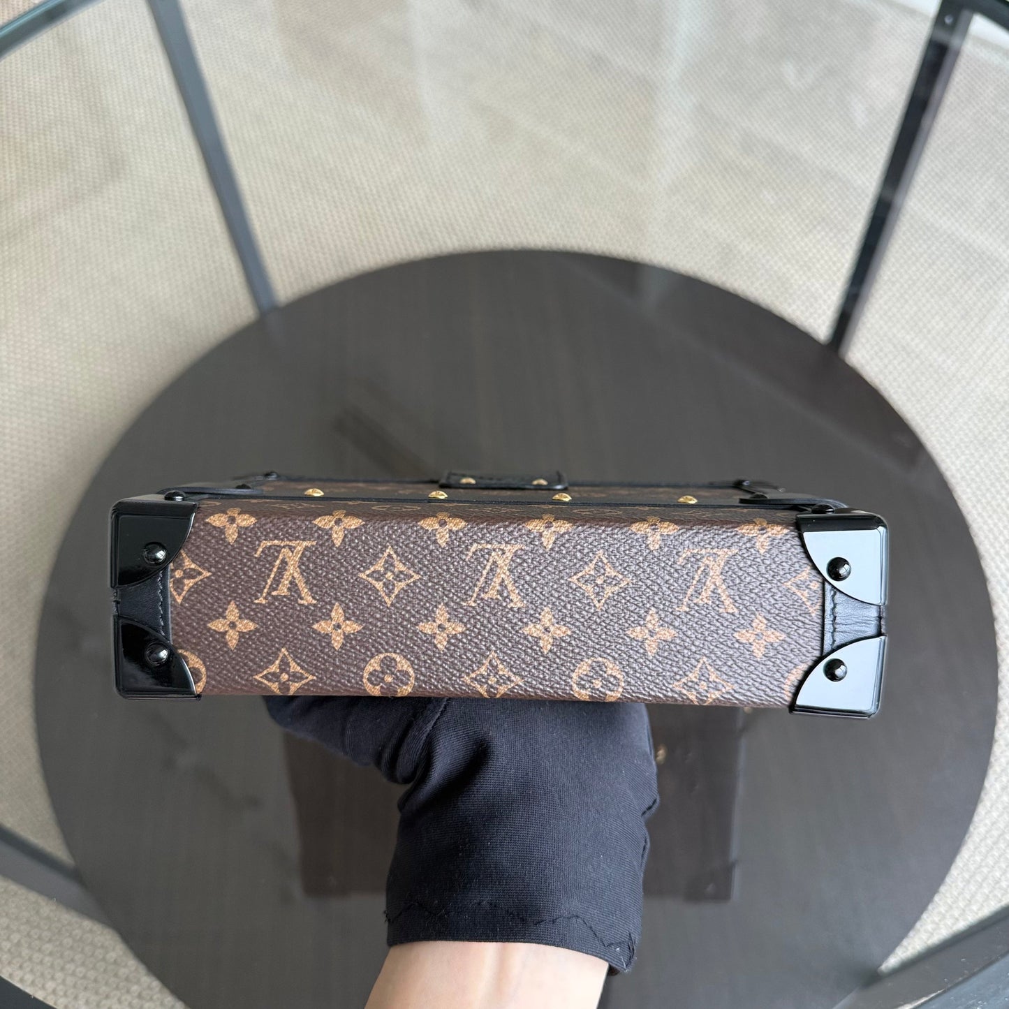LVT Petite Malle - Monogram Box Canvas Shoulder Bag