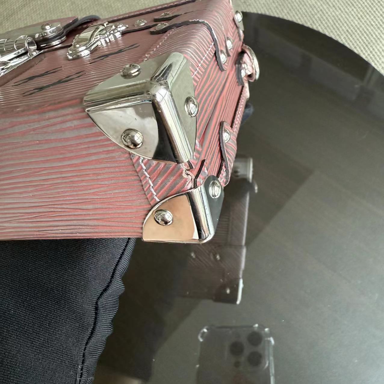 LVT Petite Malle Metallic Rose Gold Epi Silver Hardware