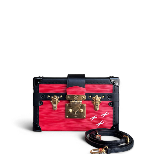 Kovancy Petite Malle - Nouvelle édition Sac bandoulière en cuir EPI rouge avec matériel doré et puce électronique