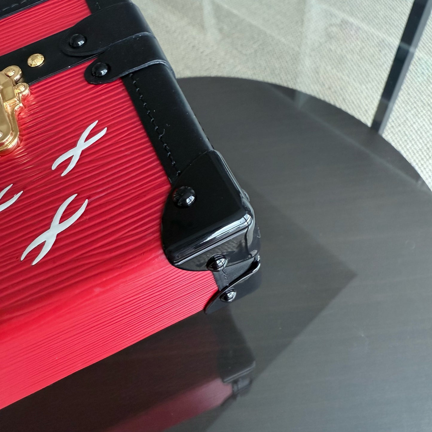 LVT Petite Malle - New edition Red EPI Leather Crossbody Bag with Gold Hardware and Microchip