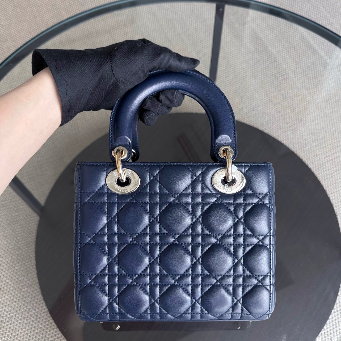 DIO Lady Petit - Dark Blue Cannage Lambskin, Gold Hardware