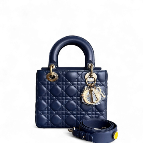 DIO Lady Petit - Dark Blue Cannage Lambskin, Gold Hardware