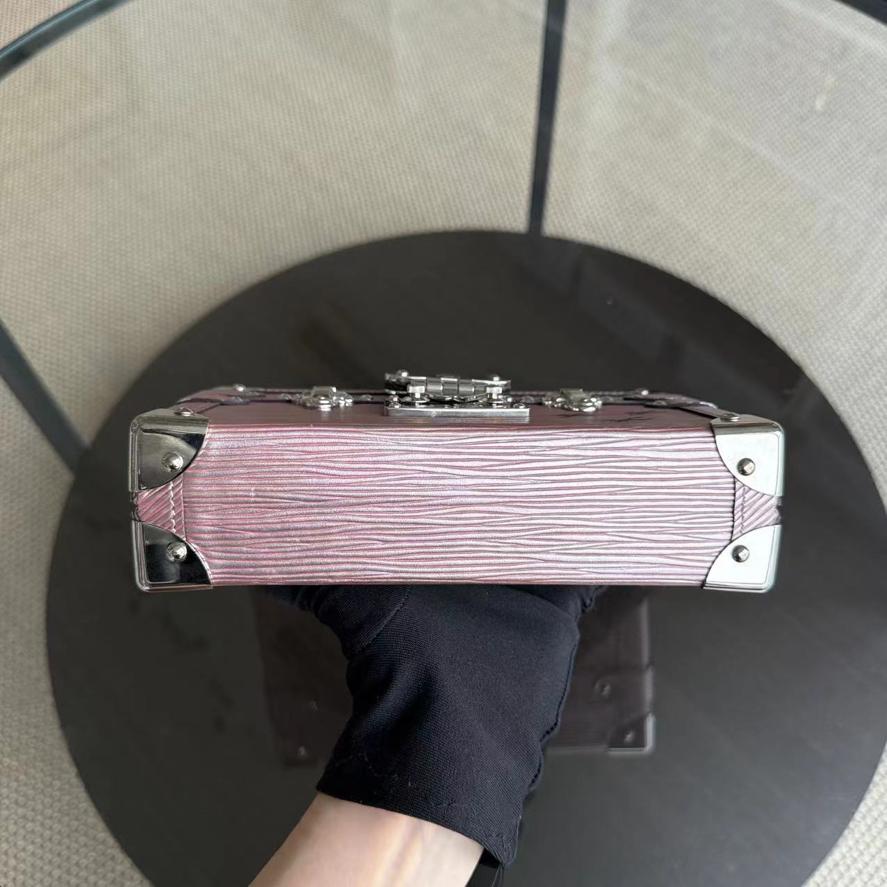 LVT Petite Malle Metallic Rose Gold Epi Silver Hardware